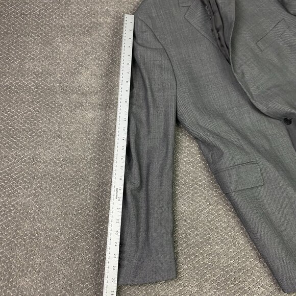 Gieves & Hawkes Blazer Sport Coat Men's 46L Silver Black Micro Dot Birdseye Wool - Picture 14 of 16